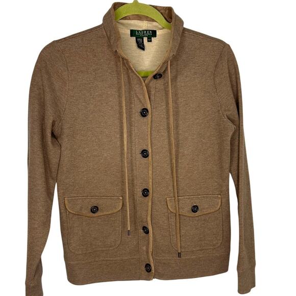 Ralph Lauren Matching Lounge Set Petite P/P Neutral Stretch Comfy Casual Small - Picture 2 of 14